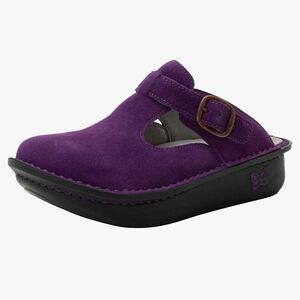 New Alegria Purple Suede Mules